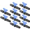 acquaverde Mini Valvola a Cilindro, Rubinetto Portagomma per Impianti, Sistemi e Tubi di irrigazione a Goccia, Nero Made in Italy - Orto Facile (10, 20 x 20 mm)