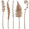 Generic Pali decorativi da giardino, set di decorazioni rustiche per esterni, 5 pezzi, ornamenti retrò a forma di felce e fiori, pali da giardino in metallo, durevoli accenti per prato e portico, per terrazza