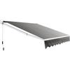 COSTWAY Tenda da Sole per Esterno Avvolgibile, Tenda da Sole a Bracci Estensibili con Telaio in Alluminio e Tettuccio Resistente al Sole e Impermeabile e Manovella (Grigio, 245 x 200 cm)