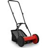 GYMAX Tosaerba Manuale con Sacco per la Raccolta delle Erbe da 18,5L, Lama Affilata, Altezza di Taglio Regolabile, Maniglia a U, Ruote Grandi, Tagliaerba Portatile per Prato, Giardino, Fattoria