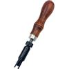 GYJZZW Sgorbia professionale regolabile per pelle, tipo V, in acciaio temprato, con manico ergonomico in legno, per lavori in pelle, cuciture e intaglio (1 pezzo)