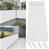 LIJIAO Frangivisto Balcono Schermi 80 x 300 cm Protezione Della Privacy Copri Ringhiera Esterno Protezione Recinzione con Occhielli per Balcone Esterno, Bianco
