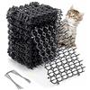 LATRAT 12 stuoie di spine anti-gatto+4 Pioli Forma U , cuscinetti repellenti per gatti in plastica da giardinaggio con punte（20*15.5cm）