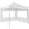 tectake® Gazebo Pieghevole Olivia 3x3m, 2 pannelli laterali, Elegante, Impermeabile, Gazebo Esterno Resistente, Struttura in Alluminio, Regolabile in Altezza, Ideale per Esterno, Feste, Auto - Bianco