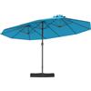 COSTWAY Ombrellone Doppio Giardino 443 x 263 cm, con Base (Turchese)