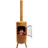 BonFeu BonTino LP Grate - Stufa da patio - Camino con protezione dalle scintille per serate rilassanti - Colonna fuoco da esterno - Camino da patio con griglia per barbecue - 35x35x140cm