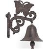 Moritz Campanello per porta a forma di farfalla, decorazione da parete, decorazione da giardino, in ghisa, rustico, design antico, stile retrò