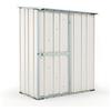 Notek Box in Acciaio Zincato Casetta da Giardino in Lamiera 1.55 x 1.00 m x h1.92 m - 50 kg - 1,55 Metri Quadri (Bianco)