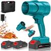 Purova Soffiatore a Batteria, 130.000 Giri/min, 21V Mini Soffiatore con Batteria da 3,0Ah, Ventilatore Portatile per la Pulizia Della Casa All'aperto, Polvere, Foglie, Neve (Blu)