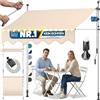 KESSER® Tenda da sole con manovella e catena luminosa a LED, tenda da sole senza fori, resistente ai raggi UV, regolabile in altezza e impermeabile, protezione solare per balcone, terrazza e giardino