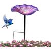 Generico Vaschetta Per Uccelli Da Giardino - Vaschetta Per Uccelli In Metallo Con Pali Da Giardino | Stazioni Di Irrigazione Per A-pi A Forma Di Fi-ore Resistenti Alle Intemperie Per Patio, Prato (Viola)