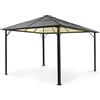 Blumfeldt Pergola Impermeabile con Tetto in Policarbonato, Pergola 3x4, Gazebo Pergola in Metallo e Alluminio, Pergola da Giardino Anti UV, Tendone Giardino con Vetro Traslucido, Luci LED Dimmerabili