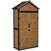 MCombo M MCombo Armadio da giardino in legno, resistente alle intemperie, per esterni, giardino, terrazza, capanno con 2 ripiani mobili, 45 x 90 x 165 cm, 2736 (naturale)