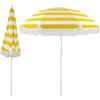 HCBUTAE 180 cm - Ombrellone da Campeggio Patio Esterno - Strisce Bianche e Gialle, Ombrellone da Spiaggia Vacanze inclinabile, UV 50+, Impermeabile, Antivento, per Giardino Piscina Cortile