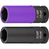 Vigor HAZET ViGOR Set di chiavi a percussione V6313, 2 pezzi, attacco quadro da 1/2 pollice, 20,5 mm per dadi ruota senza calotta cromata, 21,5 mm per calotte cromate deformate