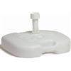 Fiore Design Base per Ombrellone in Rotondo in ABS Bianco/Nero Riempibile con Acqua Sabbia capacità 18LT per Giardino,Spiaggia,Terrazzo (Bianco)