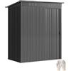 Outsunny Casetta da Giardino 1.37m² in Metallo, Montaggio Facile, Capanno Porta Attrezzi da Giardino con Prese d'Aria, Porta Scorrevole, Tetto Inclinato e Guanti, 159x106x181 cm, Grigio Scuro
