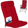 Beautissu Cuscino per Sedia a Sdraio Extra Comfort per sedie reclinabili | 120x50x8cm rosso per spiaggine e poltrone giardino imbottitura seduta poltrona esterno Flair HL