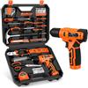 Thatool Set di attrezzi da 139 pezzi - Kit di attrezzi con trapano avvitatore a batteria da 8 V in valigetta per attrezzi, set di trapano generale per riparazioni domestiche, tuttofare, progetti fai da te