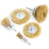 FPPO - Kit di spazzole per ruote, in ottone per trapano, spazzola a tazza con gambo da 1/4, filo in vero ottone da 0,13 mm, abbastanza morbido per pulire o sbavare senza sbavature.