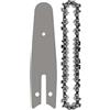 LQZAXSRDR Catena di ricambio in acciaio per mini motosega, Set di catene e piastre guida in acciaio for motosega elettrica da 4-8 pollici for taglio potatura(4 Inch-Silver SET)
