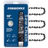 SawWorks Confezione da 3 catene per sega a palo da 25,4 cm, passo 1/43, calibro 109,2 cm, 56 maglie di azionamento, adatta per Stihl 71PMM3-56 MSA120 C-B, MSA160 C-B, MSA200 C-B, 3670-005-0056, EGO PS1000