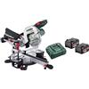 Metabo KGS 18 LTX BL 216 - Sega a batteria (18 V, 2 x 5,2 Ah, Li-Power, caricatore ASC 55, con funzione di trazione, classe M, sega, robusto documento) 614216650