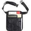 Kronabelle Mezzo grembiule da cameriera con tasca per denaro, cintura regolabile a 6 tasche per server, borsa multiuso in tessuto Oxford nero
