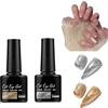 Soelegant Smalto gel per unghie in metallo glitterato effetto occhio di gatto, oro, argento, cromo platino, kit di smalti per unghie glitterati olografici argentati, smalto magnetico per nail art fai da te e