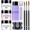 AuraAnge Kit per unghie acriliche, kit per unghie in acrilico, 3 colori, pennello per nail art, forme, tazza di vetro, lima, kit di estensione per unghie per principianti - extension per gel rapide