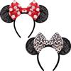 DRESHOW 2 Pezzi Cerchietto con Orecchie da Topo Fasce Orecchie da Topo Cerchietti Carnevale per Donna per Capelli Belle Orecchie da Topo Copricapo Decorazioni