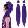YOFDAL 2 Pezzi Extension per capelli viola lunghi, 26 pollici, con trecce sintetiche pre-allungate, per costume di Halloween, cosplay