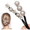 LLGSDLL Chignon a Ciambella, 2 Pz Creatore per Pane Ciambella Chignon a Ciambella, French Twist Accessori Capelli Ciambelle Chignon, Fiore Perla Capelli Chignon per Donne Ragazze Donne Bambini Balletto