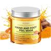 BSMKCL Maschera esfoliante per mani e piedi, con vitamina C e curcuma, idratante e esfoliante, per la cura delle mani, per uomini e donne