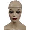 EWANTO - 20 retine per parrucche con estremità aperta in nylon beige, taglia unica, colore beige, rete per parrucche di tutti i giorni e carnevale, elastico, traspirante, per parrucche