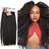 Ser Mulher SUPER KINKY -Extensions, Extension Sintetiche Capelli Ricci Stile Afro Marley, crochet braids removibili 65cm, 120gr (4 Castano Scuro)