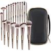 Maange Set di pennelli da trucco professionali di alta qualità sintetici, con custodia, fondotinta, Kabuki Eye Travel Set di pennelli da trucco (oro champagne)