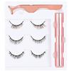 Sonew Ciglia finte 5D Set completo di ciglia magnetiche completo di 3 ciglia finte in coppia, 1 eyeliner liquido magnetico e 1 pinzetta(M3)