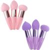 VINTORKY 2 set Spugnette Trucco Professionali con Manico Ergonomico Dual Use Bagnato e Asciutto Lavabili e Riutilizzabili per Applicazione Fondotinta e Cipria Kit Beauty Brush Portatile