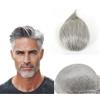 Mprosthesis Per Uomini Parrucca in Pelle PU 10x8 Toupee Umano Capelli Sostituzione Sistema 0.04mm Capelli Finti Toupee Uomo Patch Unità Impianto per Capelli Uomo (#1B80 20% Nero +80% Bianco)