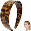 Generico Tortoise Shell Headband with Teeth - 1.5in Wide Acetate Hair Band for Women, No Slip Thick Leopard Print Hair Hoop, Retro Hair Accessories for Styling (Mixed with dark colors)