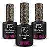 Pink Gellac Base e Top Coat Kit 3 x 15 ml con Nail Prep - Base e Top Coat Smalto Semi Permanente - Preparazione delle Unghie
