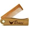 MINXLTD Pettine For Barba In Legno Inciso Personalizzato, Kit Pettine In Legno Pieghevole Personalizzato Pettine For Barba Da Uomo Festa Del Papà Regalo Perfetto For Lui Pettine For Baffi Regalo(Natural)