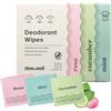 Dew Well - Rinfresca le salviette deodoranti - Un nuovo inizio quando sei in movimento - Senza alluminio, parabeni e solfati - Variety Pack (menta, rosa e cetriolo) - 50 salviette