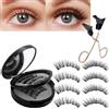 BigyQiu 4 paia di ciglia magnetiche dall'aspetto naturale, ciglia magnetiche con applicatore, ciglia magnetiche riutilizzabili, set di ciglia magnetiche 3D, impermeabili, non richiedono colla o eyeliner