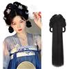 LYHHGS Hanfu Parrucche Cosplay Donne Anime nere Antico cinese Hanfu Parrucche Copricapo Accessori Hanfu Parrucche lunghe diritte Parrucca nera Fascia (Color : Golden cicada)