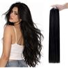 RUNATURE Extension Microring Capelli Veri Nero Jet 50 Ciocche 55cm #1 | Microring Extension Capelli Invisibile