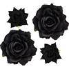 mishdacthgd Fermaglio per capelli a forma di rosa, 4 pezzi, in tessuto, con motivo floreale messicano, per donne e ragazze, matrimoni, feste, festa della mamma (nero)