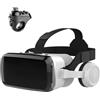 BHJAYIGS Occhiali VR, Visore Realtà Virtuale 3D, VR Visore Cuffie, Glasses 3D con Lenti HD Anti Luce Blu, Compatibili con Smartphone iPhone Android da 4,7-7,2 Pollici, Regalo di Natale, Regalo(A)