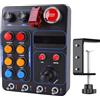 Jiawu Scatola Pulsanti Sim Racing per PC, Controllo Guida Simulatore con 30 Pulsanti Programmabili, Retroilluminazione RGB, Porta USB, Compatibile con Volante V9 GEN2